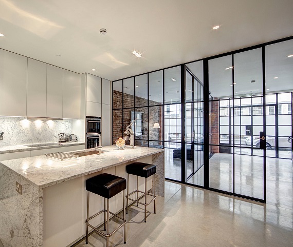 Лофт перегородки в Кухню