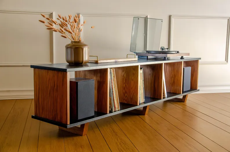 Медиа консоль Black Oak Minimalist Record Player